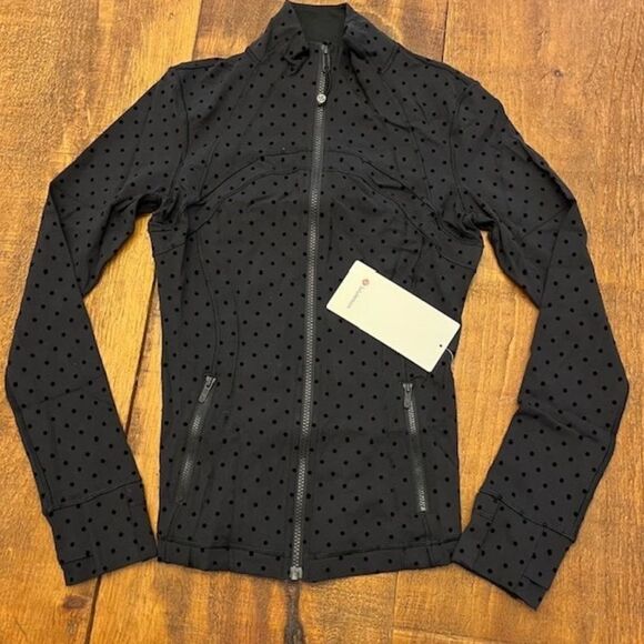 NWT 2 Define Flock Full Length Jacket Nulu Zip Black Lululemon - Polka Dot - Picture 2 of 11